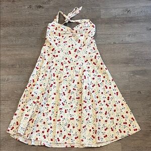Heartbreakers Vintage Retro Halter Cherry Print Dress L